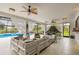 Relaxing covered patio overlooking a refreshing pool at 5709 E Longboat Blvd, Tampa, FL 33615