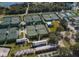 Aerial view of tennis courts in a vibrant community at 809 Chipper Dr, Sun City Center, FL 33573