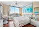 Spacious Primary bedroom with large windows and stunning water views at 1209 E Cumberland Ave # 807, Tampa, FL 33602