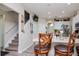Kitchen with island, stainless steel appliances, and stairs at 11038 Ancient Futures Dr, Tampa, FL 33647