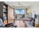 Bedroom with Murphy bed, home office space, and water views at 1209 E Cumberland Ave # 807, Tampa, FL 33602
