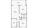 Two bedroom, one bathroom floor plan with sunroom and laundry at 2438 Enterprise Rd # 6, Clearwater, FL 33763
