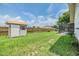 Large backyard with shed and privacy fence at 13199 Drysdale St, Spring Hill, FL 34609