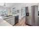 Kitchen with stainless steel appliances and view of backyard at 13199 Drysdale St, Spring Hill, FL 34609