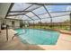 Large screened-in pool with ample deck space at 13199 Drysdale St, Spring Hill, FL 34609