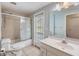 Bathroom with a shower/tub combo and single vanity at 13199 Drysdale St, Spring Hill, FL 34609