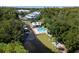 Aerial view showing community pool, clubhouse & private boat docks at 2511 Dolly Bay Dr # 301, Palm Harbor, FL 34684
