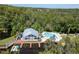 Aerial view showing community pool, clubhouse & private boat docks at 2511 Dolly Bay Dr # 301, Palm Harbor, FL 34684