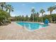 Resort-style community pool with plenty of lounge chairs at 30425 Pecan Valley Loop, Wesley Chapel, FL 33543