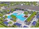 Resort-style pool with lounge chairs and cabanas at 4906 Avila Lakes Dr, Wimauma, FL 33598
