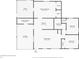 Layout of floorplan showing kitchen, bedrooms, bathrooms, Gathering room, garage, patio and laundry room at 1611 Stevenson Dr, Clearwater, FL 33755