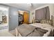 Bedroom with double bed, closet, and ceiling fan at 1240 Chelsea Ln, Holiday, FL 34691