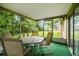 Relaxing screened porch with table and chairs, overlooking backyard at 1240 Chelsea Ln, Holiday, FL 34691