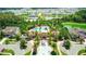 Aerial view of community center with pool and fountain at 1181 Montgomery Bell Rd, Wesley Chapel, FL 33543