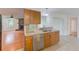 Modern kitchen with stainless steel appliances and wood cabinets at 21415 Hopson Rd, Land O Lakes, FL 34638