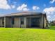 Spacious screened patio with a grassy backyard at 227 Mystic Falls Dr, Apollo Beach, FL 33572