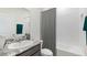 Simple bathroom with a single vanity and shower at 16721 Harvester Ter, Lakewood Ranch, FL 34211