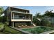 Two-story modern home with pool and lush landscaping at 1725 Gulf Rd, Tarpon Springs, FL 34689