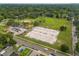 Aerial view of a park with volleyball courts and parking lot at 1322 E Norfolk St, Tampa, FL 33604