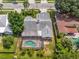 Home with pool and screened patio; backyard view at 7127 Otter Creek Dr, New Port Richey, FL 34655