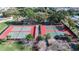 Two tennis courts with green surfaces and red borders at 2206 Mayfield Palms Ln # 69, Sun City Center, FL 33573