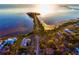 Aerial view of waterfront lot near the coast at 100 Shore Dr, Tarpon Springs, FL 34689