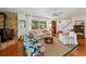 Living room with hardwood floors, fireplace and seating at 29249 Wilpayne Rd, Brooksville, FL 34602