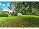 Large backyard with grassy area, playset, and detached shed at 29249 Wilpayne Rd, Brooksville, FL 34602