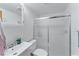 Simple bathroom with shower and white vanity at 29249 Wilpayne Rd, Brooksville, FL 34602