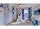 Fun playroom with teepee, alphabet wall, and ample storage at 3447 Hilltop Cir, Lakewood Ranch, FL 34211