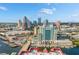 Aerial view of Tampa's waterfront area with hotels, marina, and city skyline at 815 W Braddock St, Tampa, FL 33603