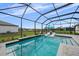 Enjoy this screened-in pool and patio with plenty of seating at 9120 Warm Springs Cir, Parrish, FL 34219