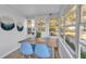 Sunroom dining area with light blue chairs at 2123 42Nd S St, St Petersburg, FL 33711