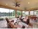 Relaxing lanai with comfortable seating, ceiling fans, and serene water views at 5243 Esplanade Blvd, Bradenton, FL 34211