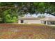 Large backyard with mature trees and a chain link fence at 6439 Taylor Ct, New Port Richey, FL 34653