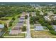 Aerial view of a residential street with houses and green spaces at 6439 Taylor Ct, New Port Richey, FL 34653