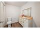 Bathroom with modern vanity and fixtures at 1109 Belcher Rd, Palm Harbor, FL 34683