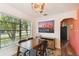 Dining area with mid century modern furniture and city skyline art at 301 N Glen Ave, Tampa, FL 33609