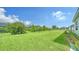 Green grassy backyard with lush landscaping at 2613 Star Apple Way, Sarasota, FL 34240