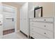 Bright closet with built-in storage and mirror at 609 N Osceola Ave, Clearwater, FL 33755