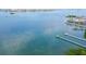Aerial view of waterfront property with dock and clear water at 609 N Osceola Ave, Clearwater, FL 33755