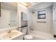 Bathroom with shower/tub combo and vanity at 7022 Arbor View Ln, New Port Richey, FL 34653