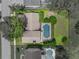 Top-down view of home, pool, and backyard at 4317 Honey Vista Cir, Tampa, FL 33624