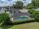 Enclosed pool and patio area with lush landscaping at 4317 Honey Vista Cir, Tampa, FL 33624