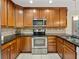 Updated kitchen featuring stainless steel appliances and ample cabinetry at 4317 Honey Vista Cir, Tampa, FL 33624