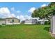Spacious backyard with large grassy area and storage shed at 122 E Saint Annes Cir, Apollo Beach, FL 33572