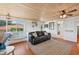 Spacious living area with wood floors and a wood ceiling at 608 Armada S Rd, Venice, FL 34285
