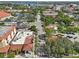 Aerial view of a town's street scene, showing buildings and parked cars at 608 Armada S Rd, Venice, FL 34285