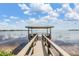Wooden dock with gazebo overlooking calm water at 2118 Harbour Watch Dr, Tarpon Springs, FL 34689