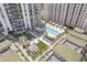 Aerial view of the building's pool and surrounding amenities at 450 Knights Run Ave # 411, Tampa, FL 33602